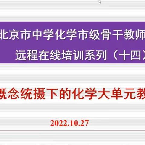 2022年北京市中学化学市级骨干教师高研班活动纪要（十四）