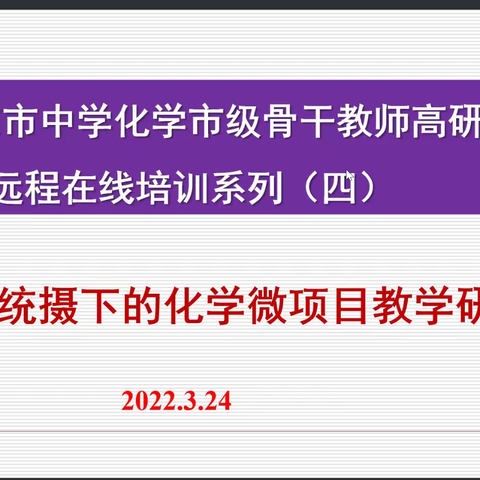 2022年北京市中学化学市级骨干教师高研班活动纪要（四）