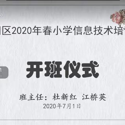 新洲区2020年春小学信息技术培训总结