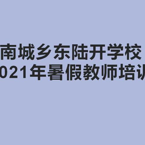 南城乡东陆开学校2021年暑假教师培训