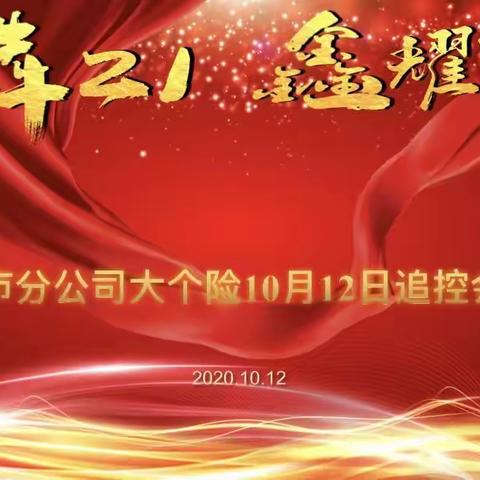 【乌市分公司大个险】“狂犇21  鑫耀百年”乌市分公司大个险10月12日追控会
