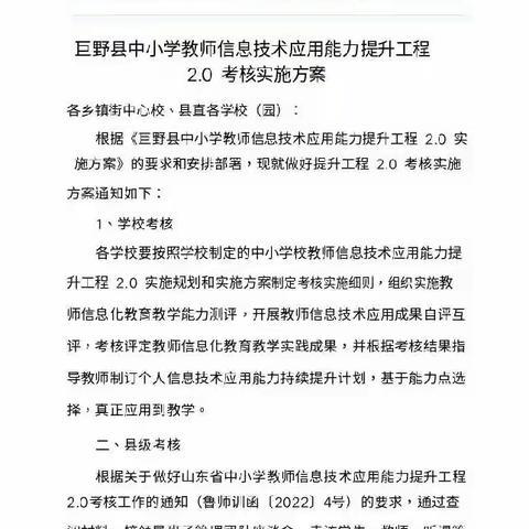 巨野县实验幼儿园——巨野县中小学教师信息技术应用能力提升工程2.0进校考核