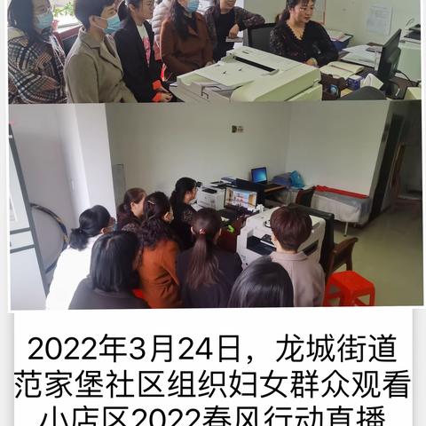 龙城街道范家堡社区妇联组织社区妇女观看“小店区2022春风行动直播招聘会”