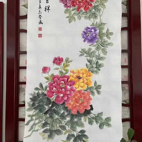 国画写意牡丹