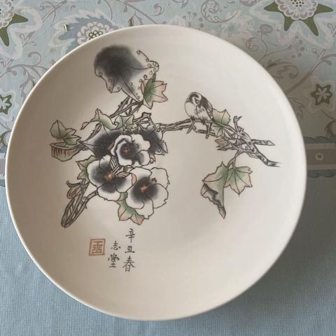 手工瓷绘花鸟画山水人物