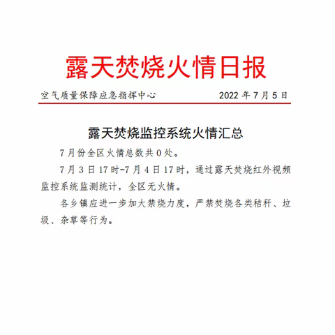 经开区空保中心工作动态（7月5日）
