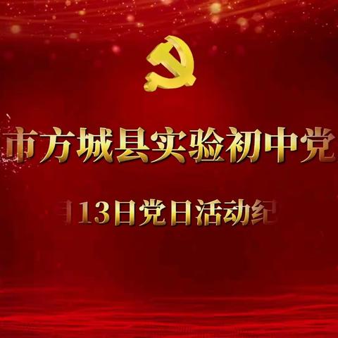 “劳动最光荣 党员在行动”——方城县实验初中党支部主题党日活动