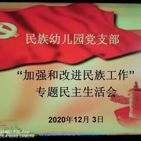 民族幼儿园召开加强和改进民族工作专题民主生活会