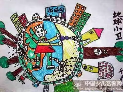 【启智幼儿园】宅家亲子课堂——美术《地球小卫士》