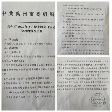 朱阁镇席庄社区3月主题党日