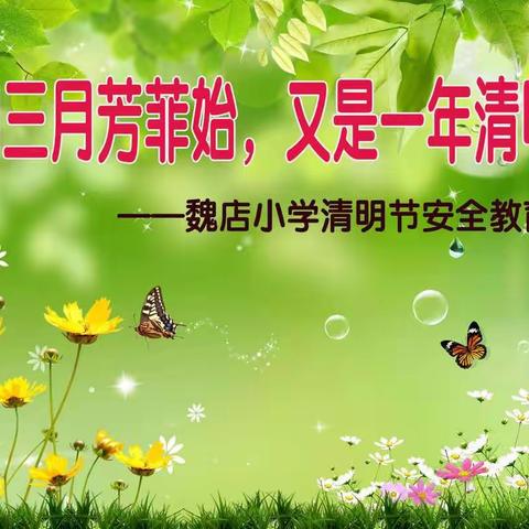 人间三月芳菲始，又是一年清明时——魏店小学清明节安全教育