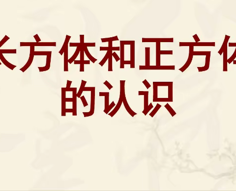 长方体和正方体的认识（五年级下册图形与几何）