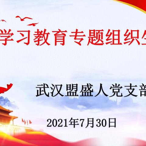 互帮互查互促，推动党史学习教育走深走实——盟盛人党支部开展党史学习教育专题组织生活会