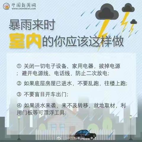 强降水天气大家请尽量减少外出必须出行时，记得安全第一！