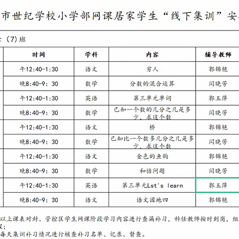 林州市世纪学校小学部六年级2022年秋季线下集训纪实