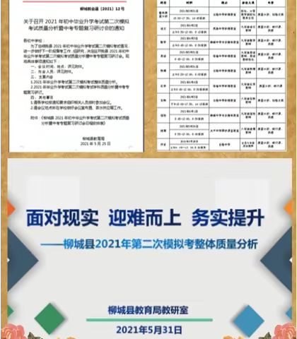 坚定信心 砥砺奋进——柳城县2021年毕业升学第二次模拟考试质量分析会