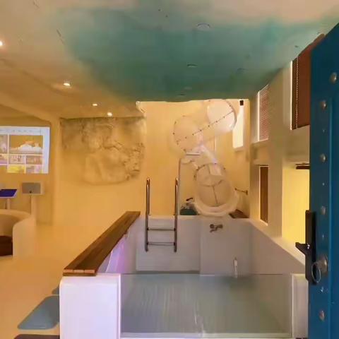 惠州双月湾-侘寂风洞穴滑梯恒温戏水池五房9床洋房全套房