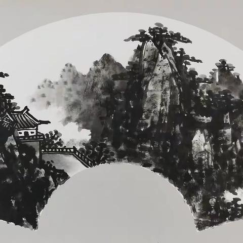 扇形水墨画——陈利波国画艺术