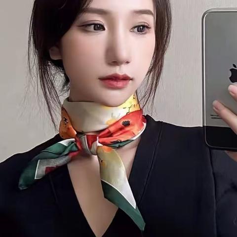 百分百桑蚕丝小方巾，尺寸53*53