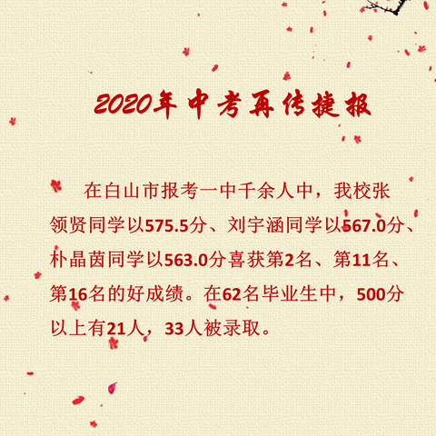 白山市第十中学2020年招生第二次报名公告