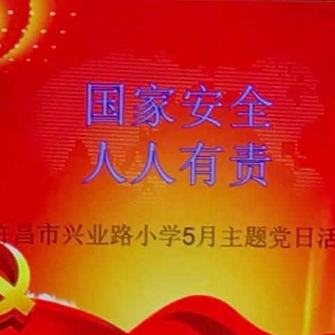 许昌市兴业路小学党支部开展“国家安全 人人有责”主题党日活动