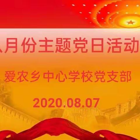 “不忘初心、 砥砺前行”八月份主题党日活动——爱农乡中心学校党支部