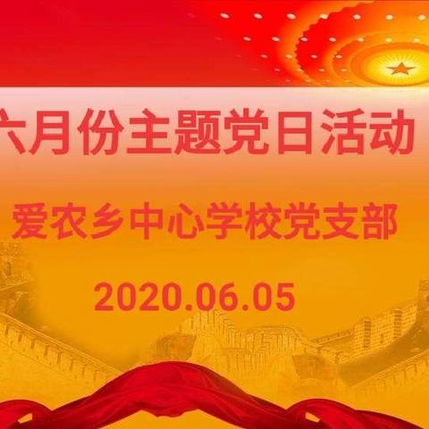 扎实开展六月份“主题党日”活动——爱农乡中心学校党支部