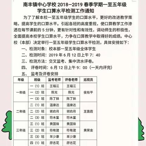 以赛促学，以赛检学——南丰镇中心学校口算检测纪实