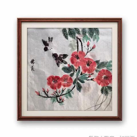 国画习作《凌霄花》