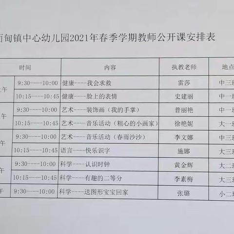 展示风采，获得成长——面甸镇中心幼儿园教师公开课观摩活动