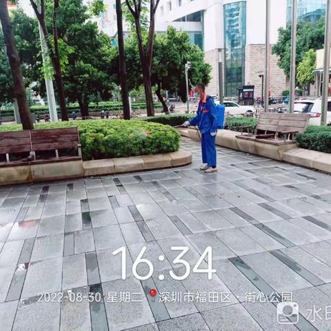 【福田爱卫】华强北街道：2022年8月30日我司组织消杀队伍进行消杀作业