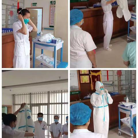 一科进行“穿脱防护服及采集鼻拭子”的培训