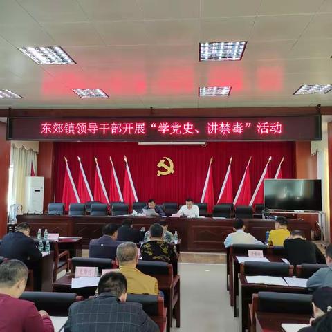文昌市东郊镇开展领导干部“学党史   讲禁毒”活动