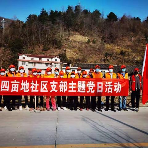 四亩地社区支部开展“美化环境，我们在行动”植树节主题党日活动