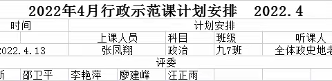 严田中学2021-2022学年下学期4月教学常规汇编