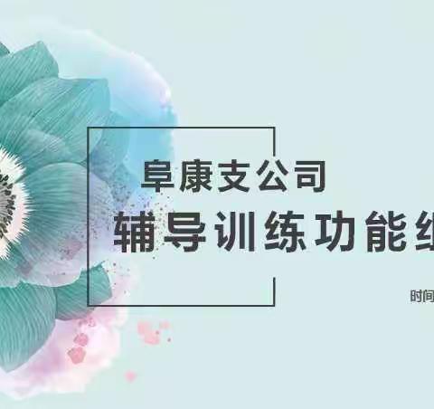 阜康公司8月辅导训练功能组例会