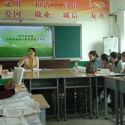 看数据找差距   析试卷思发展 ——垣曲县小学英语期中考试英语教学质量分析会