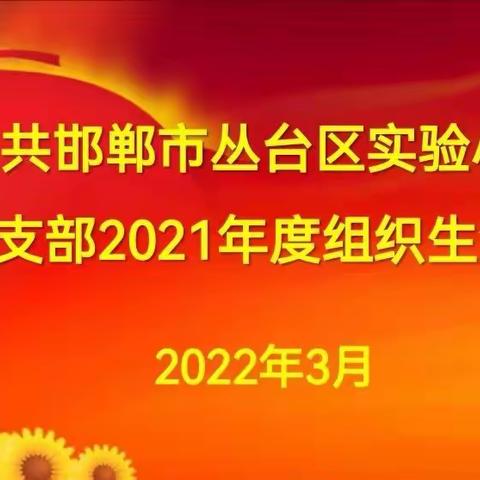 丛台区实验小学党支部召开2021年度组织生活会暨民主评议党员