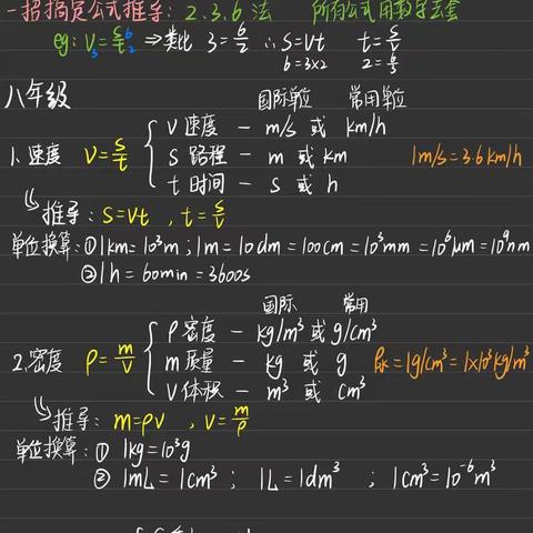 初中物理公式汇总