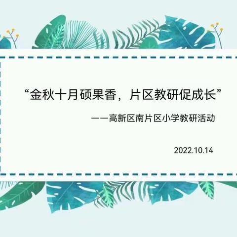 “金秋十月硕果香，片区教研促成长”——记高新区南片区小学教研活动