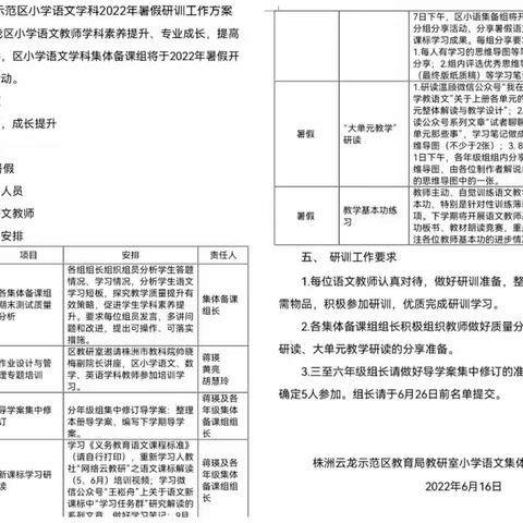 聊聊大单元，集备显思维——小学语文五年级备课组暑假研训教研活动