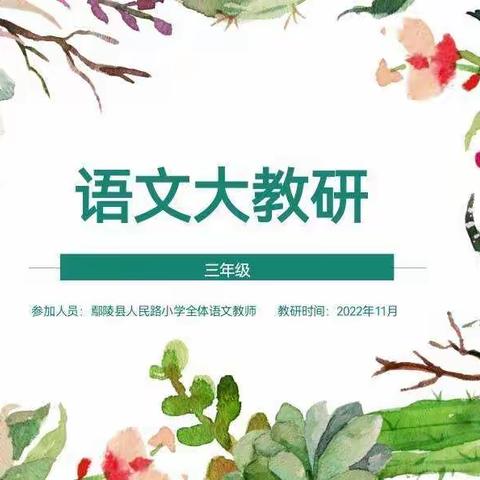 相似的经历，不同的结局——鄢陵县人民路小学语文多文本阅读教研活动