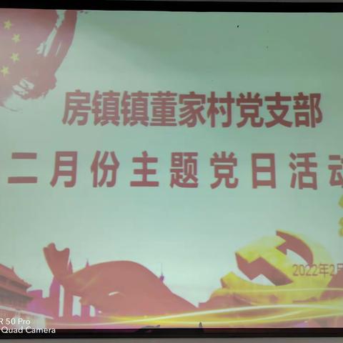 房镇镇董家村党支部开展2022年2月份“争做关键变量、争当最红战旗”的主题党日