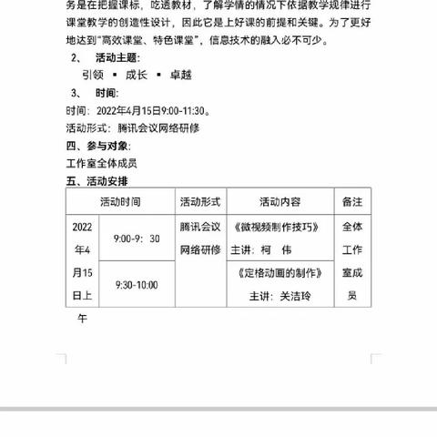 施琼英中学美术卓越教师工作室4月份网络研修活动心得体会