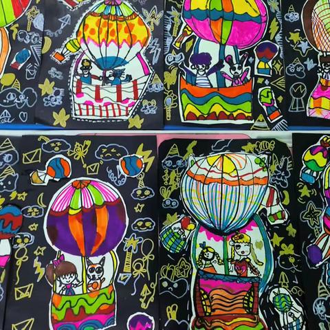 7.24日上午二级班《天空中的热气球》