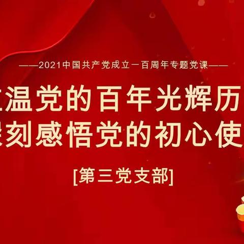 “重温党的百年光辉历程 深刻感悟党的初心使命”第三党支部专题党课