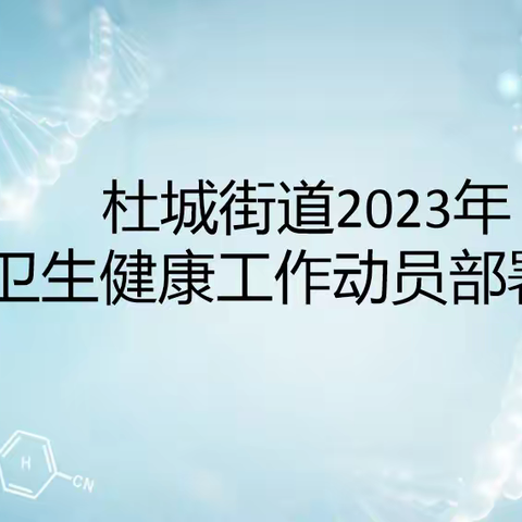 开局谋新篇 勠力启新程—杜城街道召开2023年卫生健康工作动员部署会