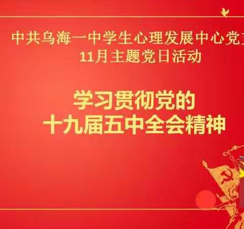 学习贯彻十九届五中全会精神——乌海一中心理党支部11月主题党日