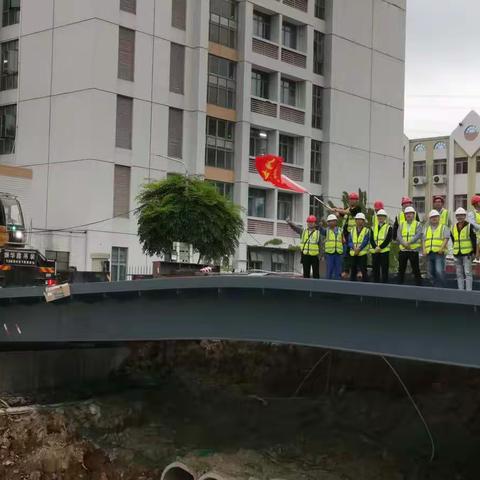 龙岗区碧道工程首个钢箱梁吊装成功