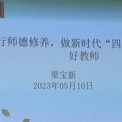 5月10下午，梁宝新教授——《践行师德修养，做新时代“四有”好老师》